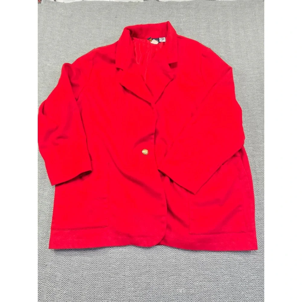 Hunters Run Vintage Red 100% Wool Blazer Jacket Made in USA Gold‎ Button Mens 44